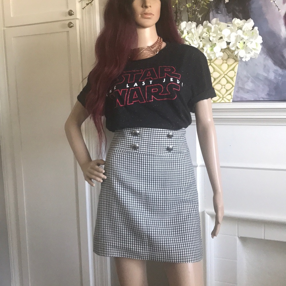 👚 Houndstooth High Waist Mini Skirt